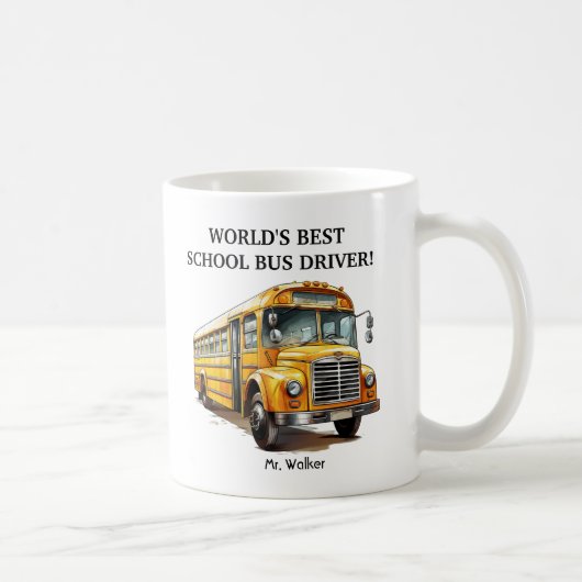 Mug Cadeau personnalisé pour chauffeur de bus scolaire (Droite)