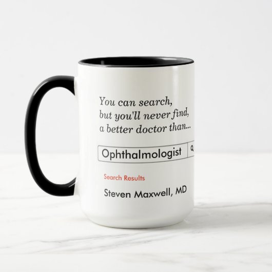 Mug Cadeau personnalisé pour ophtalmologiste (Gauche)