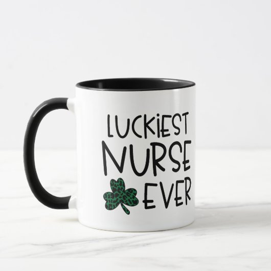 Mug Cadeau personnalisé St. Patty's Day "Luckiest Nurs (Gauche)