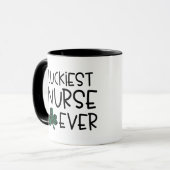 Mug Cadeau personnalisé St. Patty's Day "Luckiest Nurs (Devant gauche)