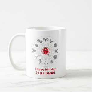 Mug Cadeau personnalisé Virgo Zodiac Anniversaire