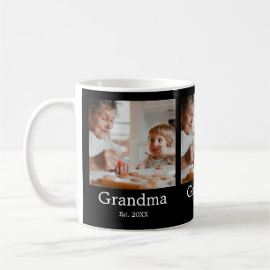 Mug Cadeau photo de grand-mère établie en noir 3
