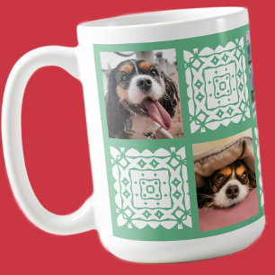 Mug Cadeau photo personnalisé vert mignon pour les amo