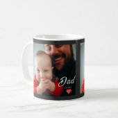 Mug Cadeau Photo Script Fun Papa Coeur Établie (Devant gauche)