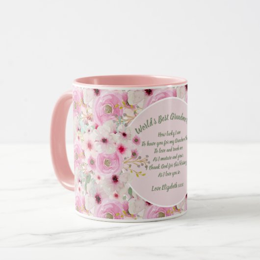 Mug CADEAU - Poèmes grand-mère de petits-enfants - PER (Devant gauche)