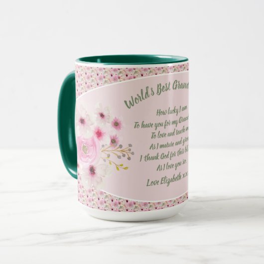 Mug CADEAU - Poèmes grand-mère de petits-enfants - PER (Devant gauche)