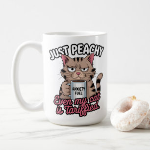 Mug Cadeau pour amateur de café et chat anxieux Just P