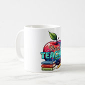 Mug Cadeau pour Enseignant | Enseignant Bienheureux (Devant gauche)
