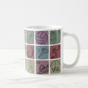 Mug Cadeau pour fan de joueur de volley-ball athlétiqu