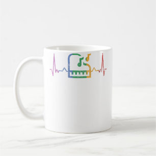 Mug Cadeau pour femmes joueuses de piano Rythme Cardia