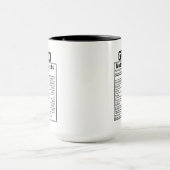 Mug Cadeau pour garde drôle Faits nutritionnels Protec (Centre)