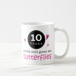 Mug Cadeau pour le 10ème papillon d'anniversaire de