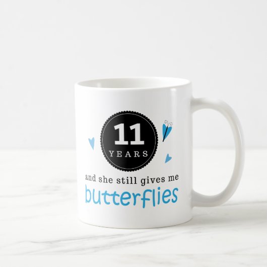 Mug Cadeau pour le 11ème papillon d'anniversaire de (Droite)