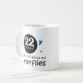 Mug Cadeau pour le 22ème papillon d'anniversaire de (Devant gauche)