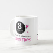 Mug Cadeau pour le 8ème papillon d'anniversaire de (Devant gauche)