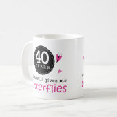 Mug Cadeau pour le quarantième papillon d'anniversaire (Devant gauche)