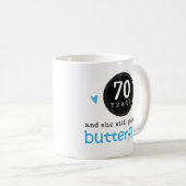 Mug Cadeau pour le soixante-dixième papillon (Devant droit)