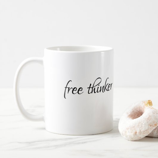 Mug Cadeau pour le théoricien du complot Free Thinker  (Avec donut)