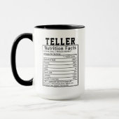 Mug Cadeau pour l'employé de banque Faits nutritionnel (Gauche)