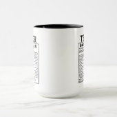 Mug Cadeau pour l'employé de banque Faits nutritionnel (Centre)