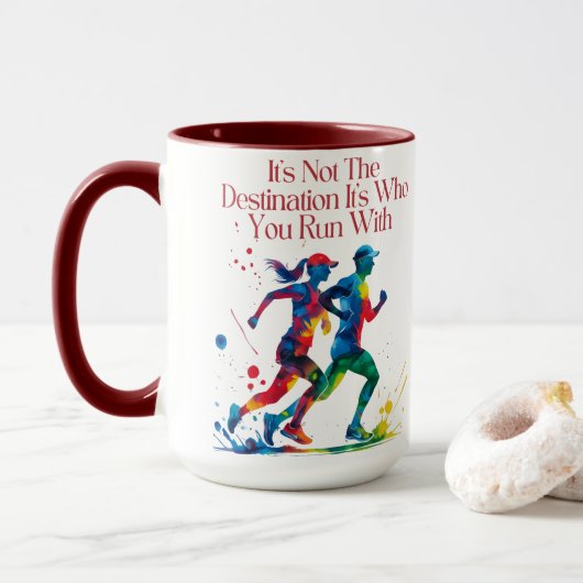 Mug Cadeau pour l'exécution du copain Motivational Run (Avec donut)