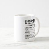 Mug Cadeau pour l'ingénieur Étiquette nutritionnel (Devant droit)