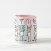 Mug Cadeau pour maman avec des lapins amusants (Centre)