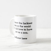 Mug Cadeau pour maman de son-Luckiest Maman dans le mo (Devant gauche)