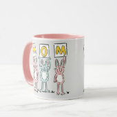 Mug Cadeau pour maman Fun Rabbits Design (Devant gauche)