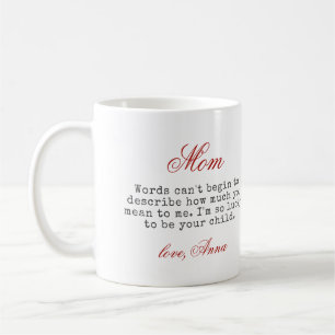 Mug Cadeau pour Maman Typographie Script Chaud Message