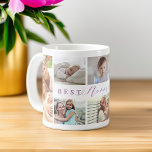 Mug Cadeau Pour Meilleur Collage Photo Famille Nonna E<br><div class="desc">Montrez à votre extraordinaire Nonna à quel point elle est merveilleuse et aimée avec notre tasse de collage photo 8 personnalisée "Best Nonna Ever". Le design comprend "Best Nonna Ever" dans un design élégant de typographie violet clair et customisé de 8 de vos propres photos de famille spéciales. Grand cadeau...</div>