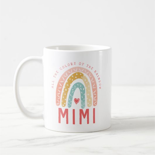 Mug Cadeau pour Mimi | Toutes les couleurs de l'arc-en (Gauche)