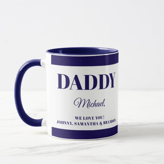 Mug Cadeau pour Papa avec des noms (Gauche)