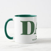 Mug Cadeau pour papa avec enfants Noms Café vert (Gauche)