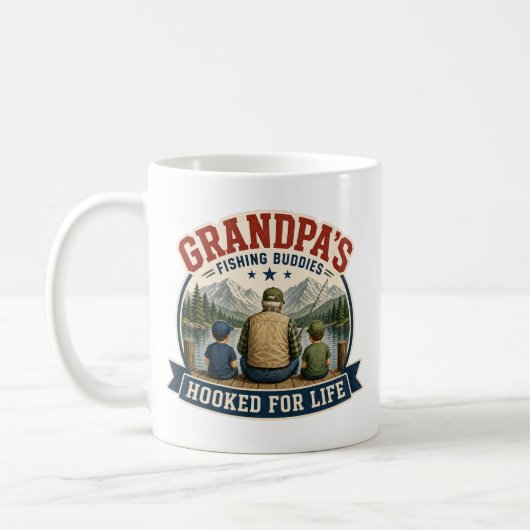 Mug Cadeau pour papi pêcheur (Gauche)