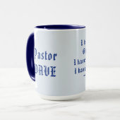 Mug Cadeau pour pasteur Bonne lutte Écriture (Devant gauche)