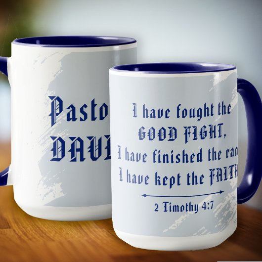 Mug Cadeau pour pasteur Bonne lutte Écriture
