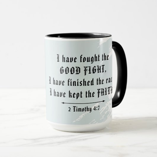 Mug Cadeau pour pasteur Écriture bonne lutte (Devant droit)