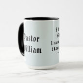 Mug Cadeau pour pasteur Écriture bonne lutte (Devant gauche)