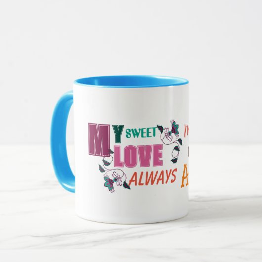 MUG CADEAU POUR PETITE AMIE, FEMME, MARI, PETIT AMI, M (Devant gauche)