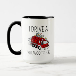 Mug Cadeau pour pompier, camion de pompiers, Cadeau de