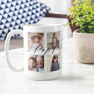 Mug Cadeau pour Pop Pop Collage photo pour petits en