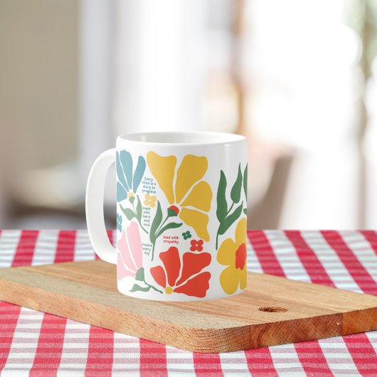 Mug Cadeau pour professeur de Fleurs Abstraites Modern