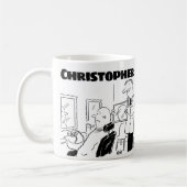 Mug Cadeau pour un barbier ou coiffeur avec nom ajouté (Gauche)