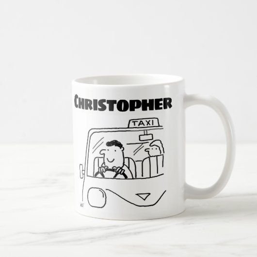 Mug Cadeau pour un chauffeur de taxi avec nom (Droite)