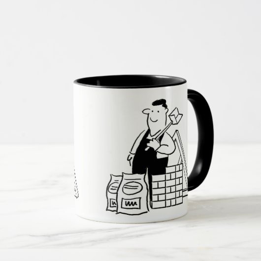 Mug Cadeau pour un Constructeur. Illustration d'un des (Devant droit)