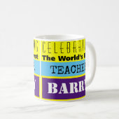 Mug Cadeau pour un enseignant. Meilleur enseignant du  (Devant droit)