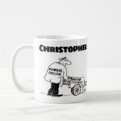 Mug Cadeau pour un nettoyeur de fenêtre avec nom café (Gauche)