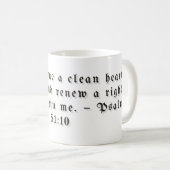 Mug cadeau Psaume 51:10 (Devant droit)