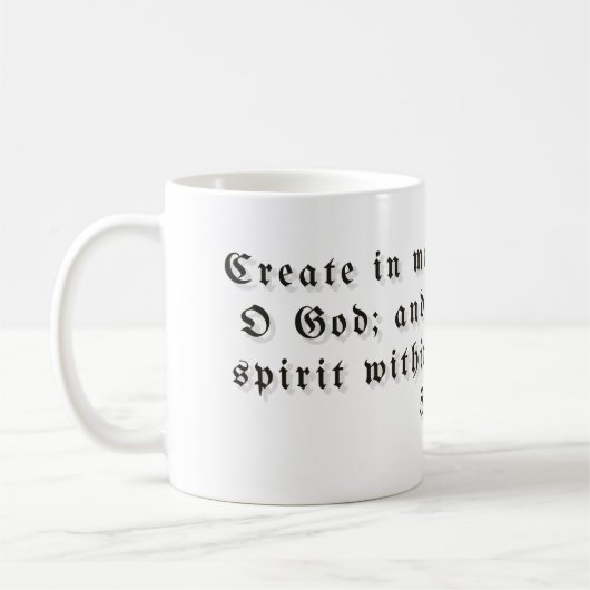Mug cadeau Psaume 51:10 (Gauche)